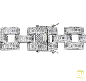 Hip Hop Gold Plated Iced Out Tennis Chain Bracelet for <b>Men</b> VVS Moissanite Diamond in 925 Sterling Silver Perfect Gift - Product Image 2
