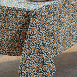 Classic Floral Printed Cotton Linen <b>Tablecloth</b> <b>Round</b> Washable Home Decor Customizable Square <b>Tablecloth</b> Handmade Table Runner - Product Image 5