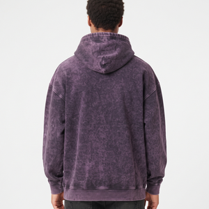 Sudadera con capucha extragrande para hombre con estampado personalizado, estilo acid wash, de algodón, con hombros caídos, informal, para invierno, estilo streetwear. - Product Image 6