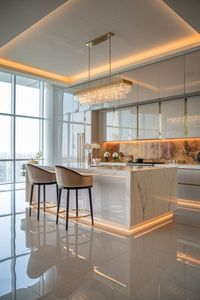 Encimera de Cocina de Mármol Blanco de Superficie Sólida Moderna y Lujosa con Borde Biselado - Product Image 3