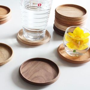 Wooden Drink Coasters Set Round Heat Resistant <b>Table</b> <b>Protector</b> for Coffee Tea Glass Mug Non Slip Eco Friendly Home Hotel Kitchen - Product Image 2