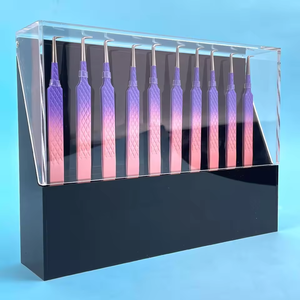 Pince à épiler professionnelle multi-usages TEEJAY 008 en acier inoxydable avec pointe en fibre, prise en main confortable - Product Image 2