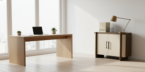 Aparador Moderno de Madera Maciza de Roble de 2 Puertas con Puertas de MDF, Mueble de Almacenamiento Ecológico para Sala de Estar - Product Image 5