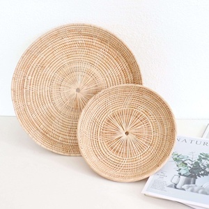 New Collection Wicker <b>Breakfast</b> Tea and Coffee Tray <b>Set</b> Mini Woven Rattan Waiter Serving Trays From Vietnam - Product Image 6