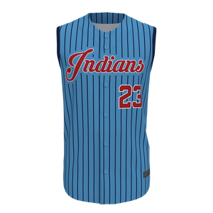 Maillot de baseball sans manches à boutons, personnalisable par sublimation, pour équipe, marque privée, fabricant de vêtements de sport OEM ODM - Product Image 1