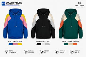 Custom Color Block Pullover Hoodie <b>Sweatshirt</b> Blue <b>Pink</b> Yellow Long Sleeve Hooded Casual Streetwear Fashion Apparel Manufacturer - Product Image 5