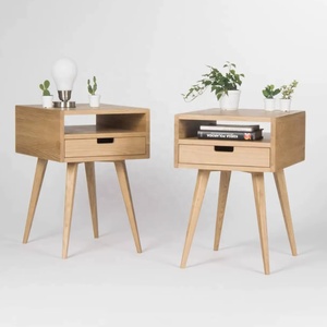 Solid mango <b>Wood</b> Bedside <b>Table</b> With Drawer And Open Shelf Modern Nightstand For Bedroom With Natural Finish And Sturdy Legs - Product Image 1