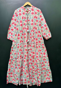 เดรสมิดิลำลองผ้าฝ้ายพิมพ์ลายฤดูร้อนสำหรับผู้หญิงที่มีเอวธรรมชาติ-ใส่ได้พอดีกับวิทยาลัยและการเดินทาง (จำนวนมาก) - Product Image 4