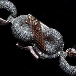 Chaîne serpent cubaine hip-hop glacée 22 mm la plus vendue, en argent sterling 925 plaqué or, avec moissanite taille brillant VVS1 de haute qualité - Product Image 3