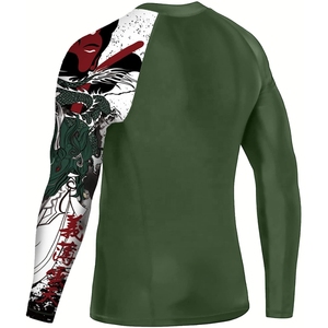 เสื้อแรชการ์ดแขนยาวสำหรับผู้ชาย Cody Luna - ลายมังกรเขียว โพลีเอสเตอร์/ไนลอน แห้งเร็ว ระบายอากาศได้ดี ป้องกันรังสียูวี สำหรับเล่นกีฬา - Product Image 2