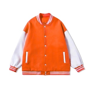2025 vente en gros personnalisé hommes col montant toile varsity veste de haute qualité en cuir uni manches avec Letterman Design - Product Image 2