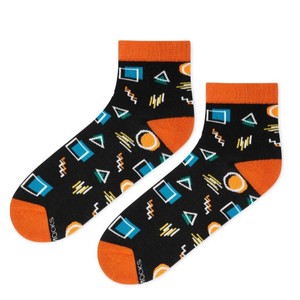 New Custom Design Unisex Adult Cotton Geometrical <b>Socks</b> Light Blue <b>Black</b> Trim Digital Print Breathable Holiday Designs - Product Image 3