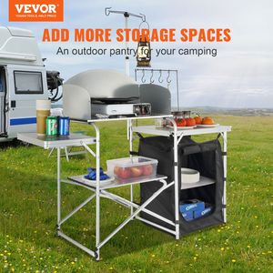Alluminio nero stazione di cottura parabrezza staccabile Set-Up rapido 1 armadio all'aperto tavolo da cucina pieghevole tavolo da cucina campeggio - Product Image 2