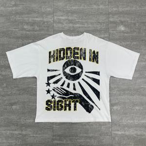 Camiseta de Algodón 100% con Diseño Gráfico Personalizado, Serigrafía, Pedrería, Corte Recto, Estilo Oversize, para Hombre - Product Image 3