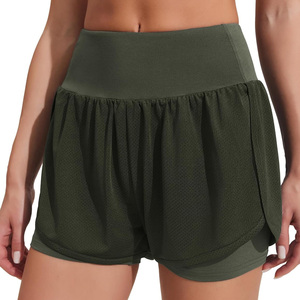 Shorts de sport 2 en 1 pour femmes avec logo personnalisé, respirants, pour la course à pied, la gym et les activités sportives - Product Image 1