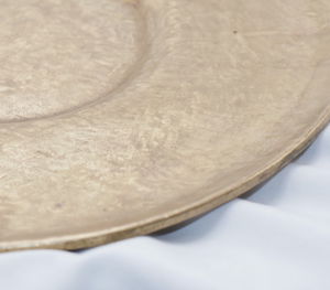 Best Seller Golden Color Aluminium Casted Round Charger <b>Plate</b> With Etching Copper Color New Style Dish and Tray for Serving - Product Image 3