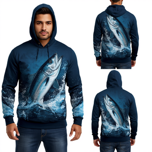 เสื้อฮู้ดตกปลาดีไซน์ใหม่ทันสมัย พิมพ์ลายมหาสมุทร สำหรับกิจกรรมกลางแจ้ง - Product Image 4