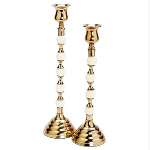 Support à bougies décoratif moderne pour salon, salle à manger, style cosmopolite, en aluminium, géométrique, porte-bougie en forme de pilier - Product Image 2