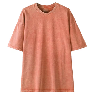 Camiseta de Hombre de Algodón 100% Lavado, Color Sólido, Ecológica, Personalizada, de Manga Corta, Cuello Redondo, Informal, Tejido No Tejido, de Secado Rápido, Venta al Por Mayor - Product Image 6