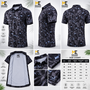 เสื้อตกปลาผู้ชาย UPF 50 ลายพืช แห้งเร็ว โพลีเอสเตอร์ แขนสั้น ติดกระดุม ไซส์ผู้ใหญ่ - Product Image 6