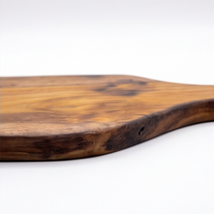 Planche à découper en bois de teck naturel antibactérien avec poignée de couteau en acier inoxydable, plateau de service pour la préparation des aliments en cuisine - Product Image 4