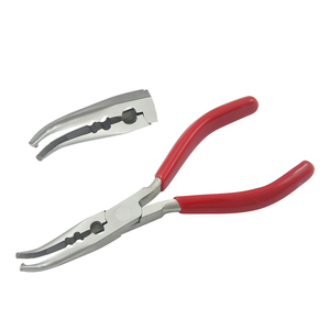 Fishing Chain Nose <b>Plier</b> 200mm Carbon Steel PVC Handles Serrated Jaws Jewelry Making DIY Crafts Circlip Cutter - Product Image 1