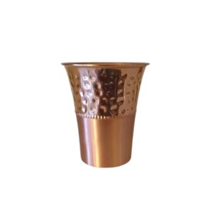 Gobelet en cuivre pur fait main avec motif floral en relief, vaisselle de luxe réutilisable, tasse à eau en métal pour hôtel, maison, bar et restaurant - Product Image 2