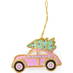 Vintage Red Truck Christmas <b>Ornament</b> Handcrafted Velvet 4-inch Gift Set Traditional <b>Car</b> Shape - Product Image 2