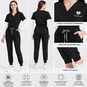 Custom Private Label Short Sleeve Women Stretchy Plus Size Fashion <b>Doctor</b> Nurse Uniforms Nursing Scrubs Uniforms <b>Sets</b> - Product Image 6