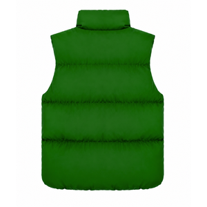 Custom Alpha Kapa Alpha sorority Puffer vest embroidered logo on front green and pink color <b>sleeveless</b> <b>jacket</b> for female - Product Image 3