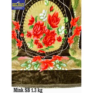 Luxury 1.3 KG Polyester Mink Raschel Blanket Soft Warm Winter Single <b>Bed</b> Cover for Home or Hotel Use - Product Image 3