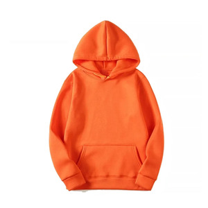 Sudadera con capucha para hombre, color naranja, con cremallera, manga larga, bolsillo canguro, corte holgado informal, poliéster/algodón ecológico - Product Image 1
