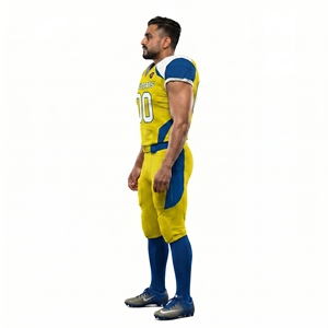 Uniforme de football américain personnalisable OEM en maille de spandex épaisse sublimée, short anti-humidité, taille 6XL, pour hommes et jeunes équipes - Product Image 3