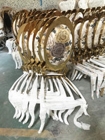 Fauteuils d'appoint contemporains sans accoudoirs avec dossier haut ovale pour salon, chaises VIP Diors dorées