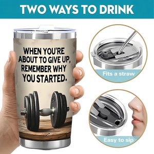 20oz Stainless Steel Tumbler Vacuum <b>Insulated</b> Double Wall Travel <b>Mug</b> For Gym Fitness Motivational Design - Product Image 5