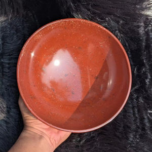 Bol en cristal de jaspe rouge de 8 pouces, pierre naturelle de guérison, chakra, reiki, méditation, décoration, pierre énergétique, cadeau spirituel pour la maison - Product Image 1