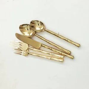 High Quality Luxury Classic Wedding Golden Knife <b>Spoon</b> Fork <b>Small</b> <b>Spoon</b> Set Stainless Steel 304 Metal Flatware - Product Image 2