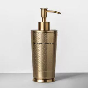 Distributeur de savon pour les mains luxueux à texture gaufrée, couleur or, design haut de gamme, élégant, pour hôtel et restaurant - Product Image 1