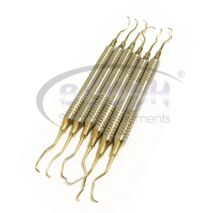 6Pcs Basic Dental Gracey Curettes Manual Gold Plated Hollow Handle High Quality Stainless Steel CE Certified by <b>Blush</b> Surgical - Product Image 3