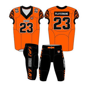 Maillot de football américain personnalisé multicolore (marron, orange et bleu) 2026 – Kit d'équipe professionnel entièrement sublimé 2025 - Product Image 2