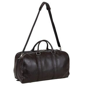 Bolsa de Viaje de Cuero Marrón Oscuro de Primera Calidad para Gimnasio y Negocios, Amplia, con Correa para el Hombro Incluida - Product Image 3