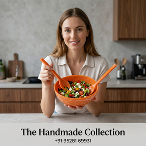 Bol à salade en résine polie fait main, design moderne et luxueux, écologique, empilable, pour usage domestique, mariages et fêtes - Product Image 1