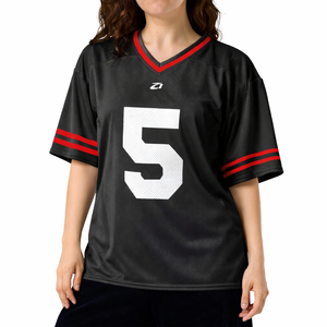 เสื้อเจอร์ซีย์อเมริกันฟุตบอลแบบตาข่าย ยูนิเซ็กซ์ คอวี เสื้อทีม ระบายอากาศได้ดี เสื้อกีฬาลายทาง เสื้อฟุตบอล  รับสกรีนโลโก้ เสื้อยืดตาข่าย - Product Image 1