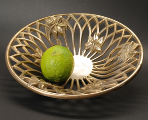 Luxury Hotel Ware Catering Serving Customized Design Aluminium metalFruits Bowl Hand Curved Decorative <b>Large</b> Fruit Server Bowl - Product Image 1