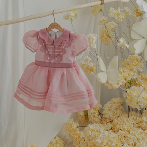 Robes de demoiselle d'honneur princesse main perles fée Billowy Peter Pan Style soirée à la main enfant Couture en gros-Rosella - Product Image 1