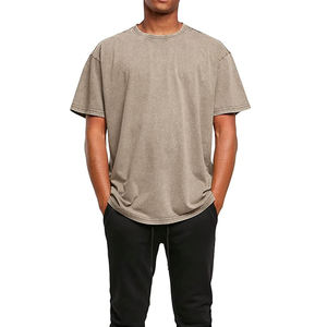 T-shirts pour hommes en coton mélangé, effet délavé vintage, coupe décontractée, matière respirante et confortable, en solde. - Product Image 1