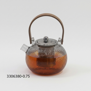 Glass <b>Tea</b> Pot With <b>Infuser</b> 0.75L Heat Resisting Oriental Design - Product Image 1