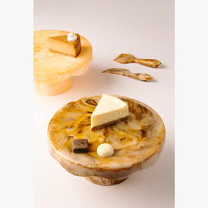 European Designer Resin Cake Stand <b>Platter</b> 10 Inch Marble Effect Handmade Dishwasher Safe Oven Safe Eco-Friendly Custom Color - Product Image 2