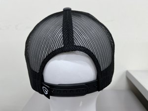 Produced in Vietnam, Adjustable Leather <b>Patch</b> Structured 6 Panel Adult <b>Cool</b> Mesh Trucker Hat, Vintage Classic Minimalist Wear - Product Image 5