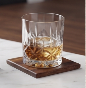 Elegant Walnut <b>Coasters</b> Square Shape Perfect For Home Hotel Restaurant Tabletop Accessory And Stylish Dining Presentation - Product Image 2